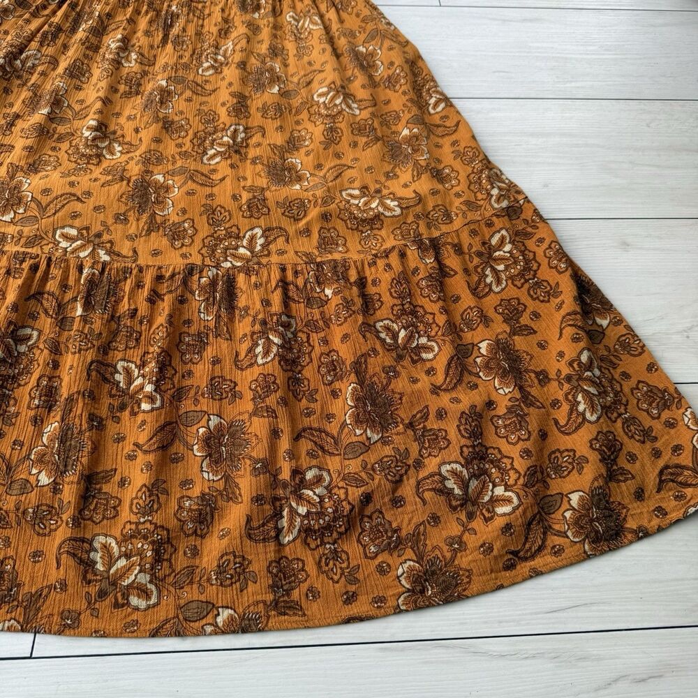 Dex Floral Sleeveless Tiered Maxi Dress Womens Size 1X Boho Earthy Lined Pockets - Picture 5 of 11